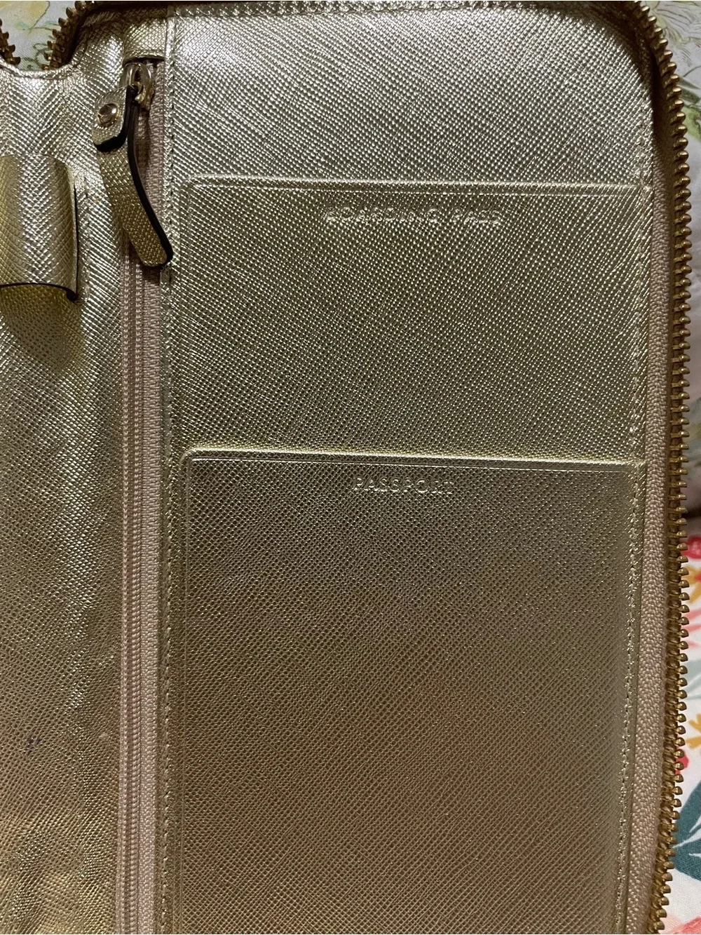 Gold Saffiano Zip-Around Wallet - Women Bags